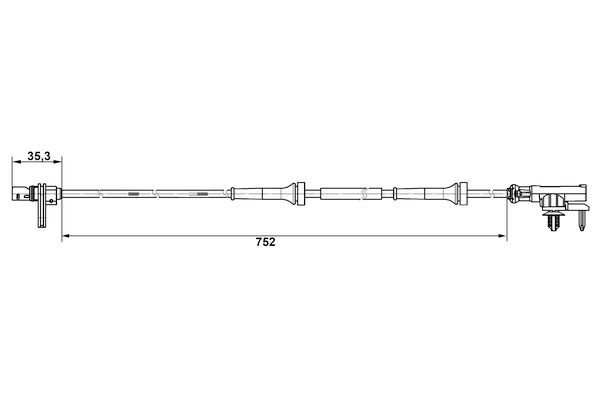 Sensor, wheel speed, BOSCH 0 265 007 638