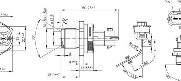 Sensor, fuel pressure, BOSCH 0 281 002 907