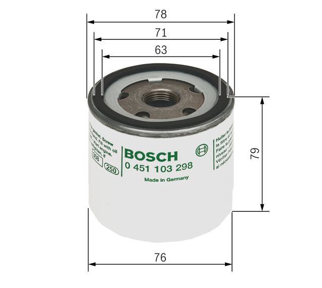 Oil Filter, BOSCH 0 451 103 298