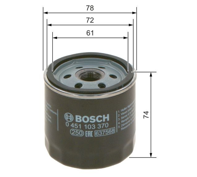 Oil Filter, BOSCH 0 451 103 370