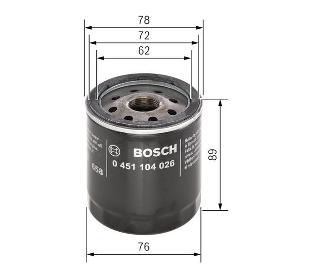 Oil Filter, BOSCH 0 451 104 026