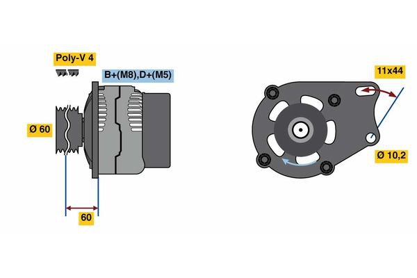 Alternator, BOSCH 0 986 039 471