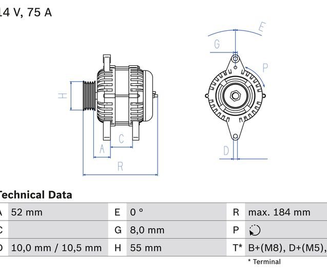 Alternator, BOSCH 0 986 042 031