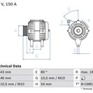 Alternator, BOSCH 0 986 046 240
