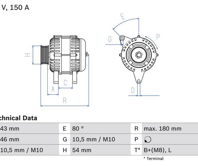 Alternator, BOSCH 0 986 046 240