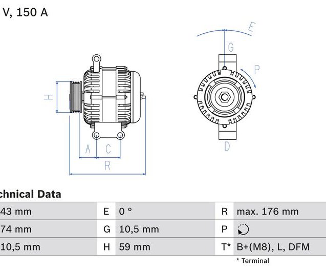 Alternator, BOSCH 0 986 047 910