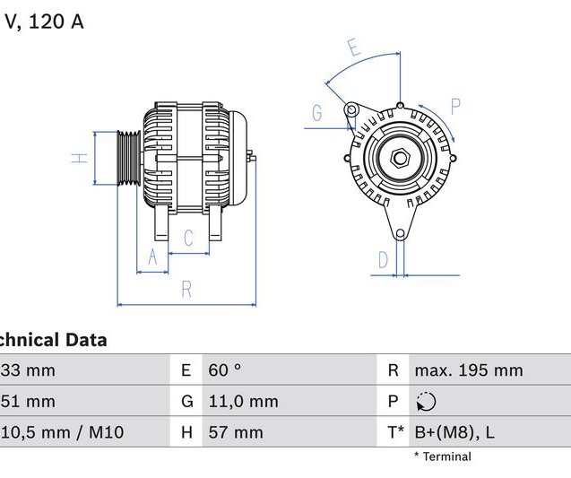 Alternator, BOSCH 0 986 081 060