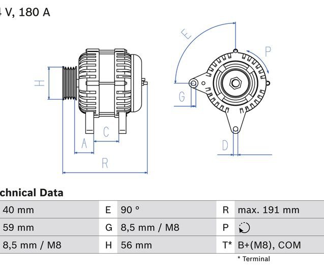 Alternator, BOSCH 0 986 081 890