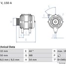 Alternator, BOSCH 0 986 082 150
