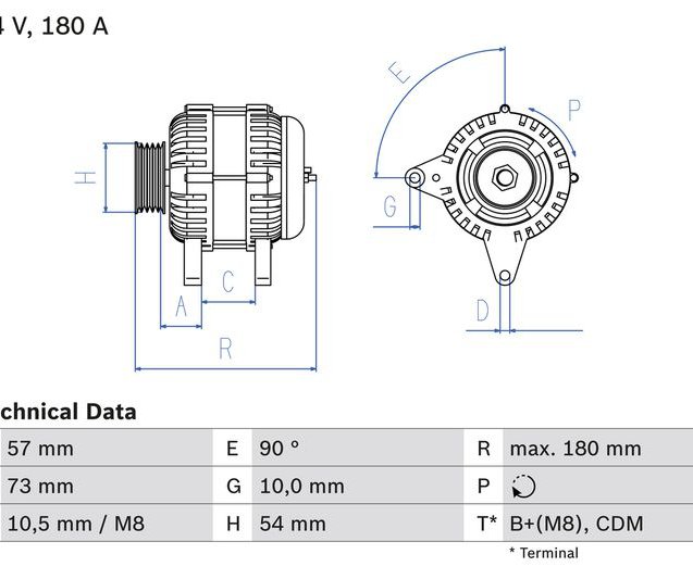 Alternator, BOSCH 0 986 082 200