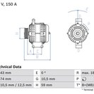 Alternator, BOSCH 0 986 082 580