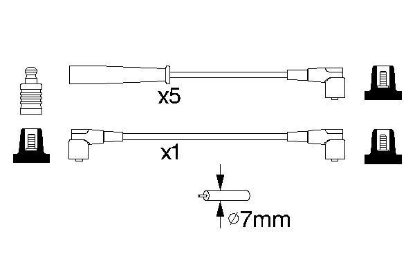 Ignition Cable Kit, BOSCH 0 986 356 753
