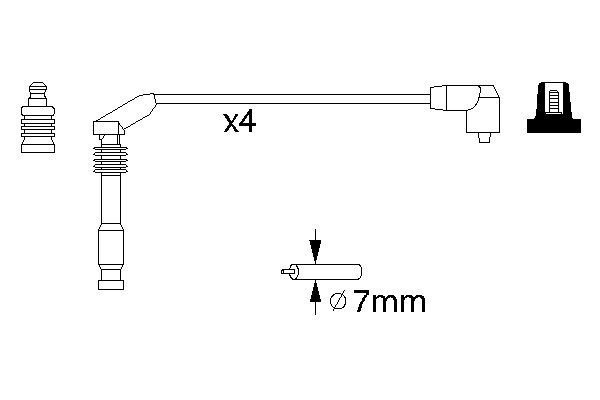 Ignition Cable Kit, BOSCH 0 986 357 126