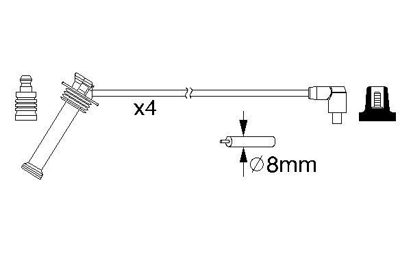 Ignition Cable Kit, BOSCH 0 986 357 208