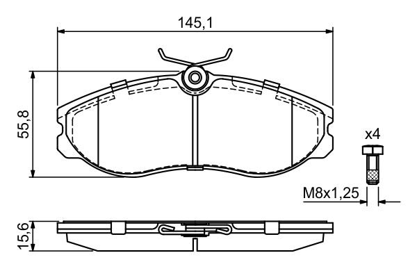 Brake Pad Set, disc brake, BOSCH 0 986 424 204
