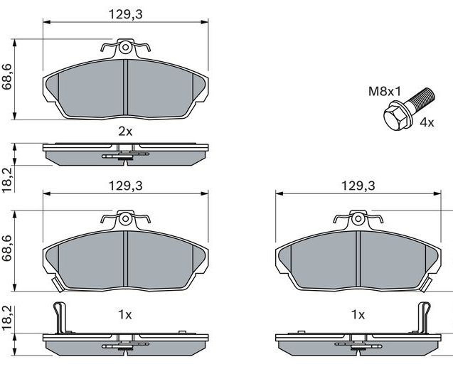 Brake Pad Set, disc brake, BOSCH 0 986 424 214