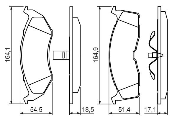 Brake Pad Set, disc brake, BOSCH 0 986 424 363