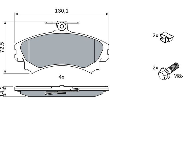 Brake Pad Set, disc brake, BOSCH 0 986 424 371