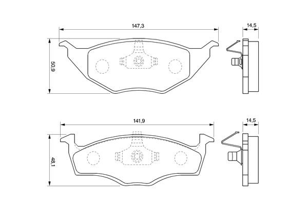 Brake Pad Set, disc brake, BOSCH 0 986 424 502
