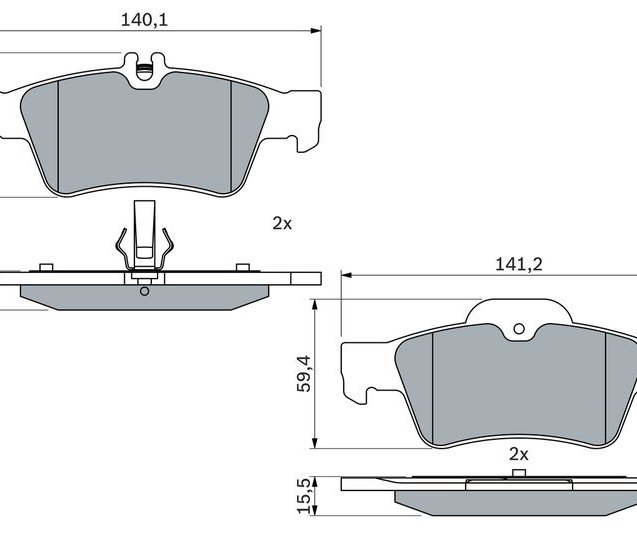 Brake Pad Set, disc brake, BOSCH 0 986 424 699