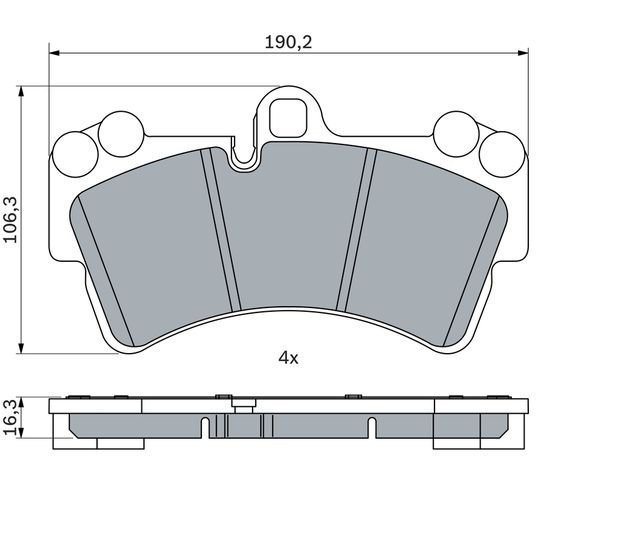 Brake Pad Set, disc brake, BOSCH 0 986 424 739