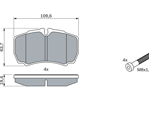 Brake Pad Set, disc brake, BOSCH 0 986 424 750