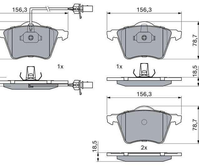 Brake Pad Set, disc brake, BOSCH 0 986 424 780