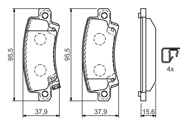 Brake Pad Set, disc brake, BOSCH 0 986 424 790