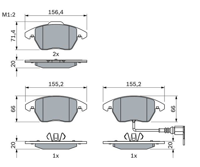 Brake Pad Set, disc brake, BOSCH 0 986 424 797