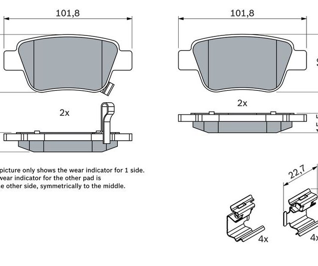Brake Pad Set, disc brake, BOSCH 0 986 424 798