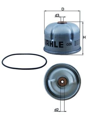 Oil Filter, MAHLE ORIGINAL OZ6D