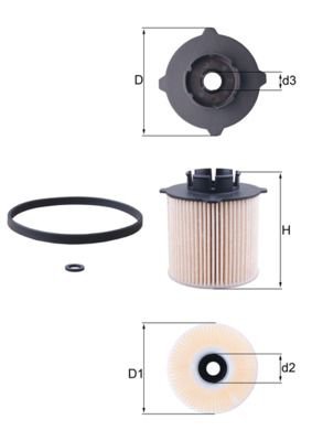 Fuel Filter, MAHLE ORIGINAL KX265D