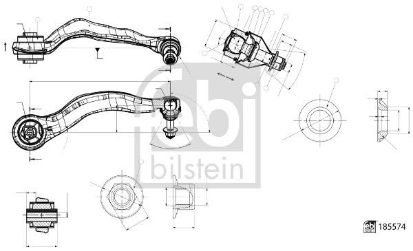 Control/Trailing Arm, wheel suspension, FEBI BILSTEIN 185574