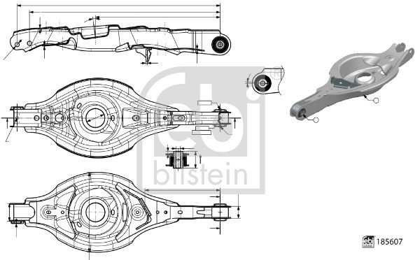 Control/Trailing Arm, wheel suspension, FEBI BILSTEIN 185607