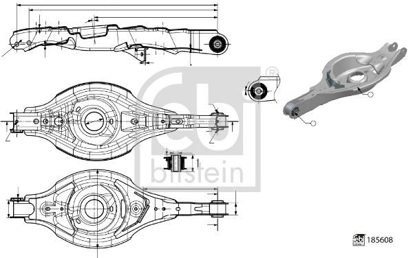 Control/Trailing Arm, wheel suspension, FEBI BILSTEIN 185608