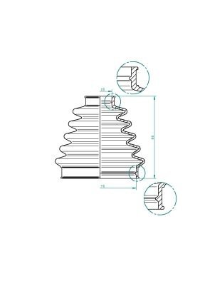 Bellow, drive shaft, SPIDAN 190968