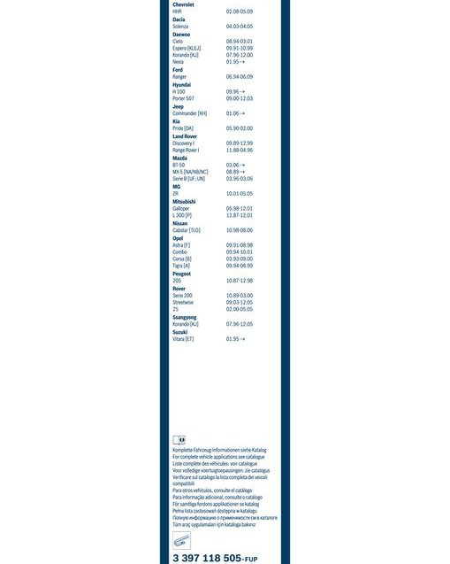 Wiper Blade, BOSCH 3 397 118 505