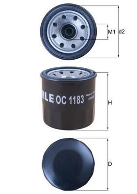 Oil Filter, MAHLE ORIGINAL OC1183