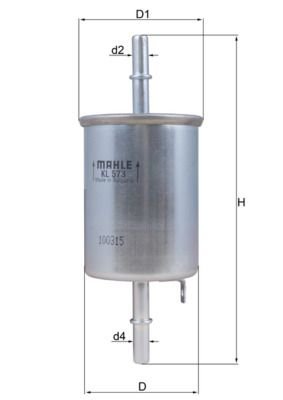 Fuel Filter, MAHLE ORIGINAL KL573