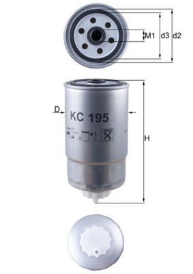 Fuel Filter, MAHLE ORIGINAL KC195