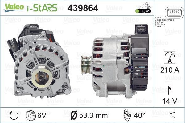 Alternator, starter, VALEO 439864