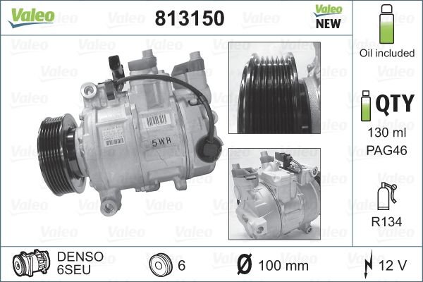 Compressor, air conditioning, VALEO 813150
