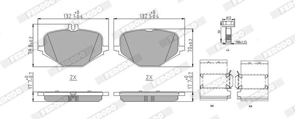 Brake Pad Set, disc brake, FERODO FDB5422