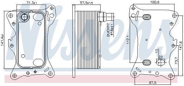 Oil Cooler, engine oil, NISSENS 91266