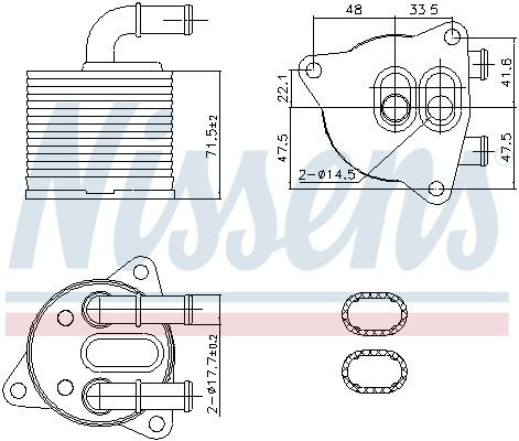 Oil Cooler, automatic transmission, NISSENS 91286