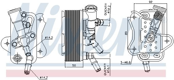 Oil Cooler, automatic transmission, NISSENS 91299