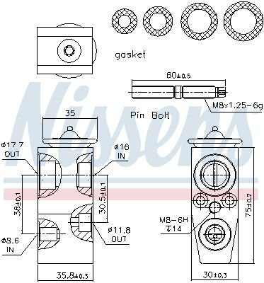Expansion Valve, air conditioning, NISSENS 999285
