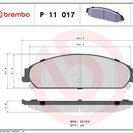 Brake Pad Set, disc brake, BREMBO P11017