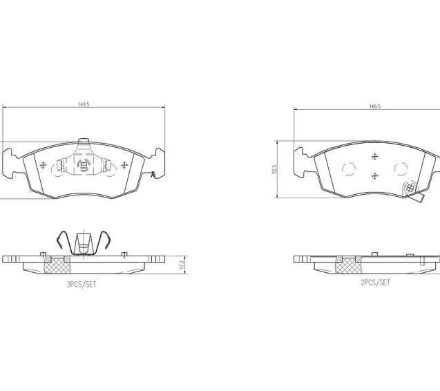 Brake Pad Set, disc brake, BREMBO P11031