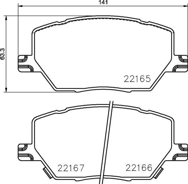 Brake Pad Set, disc brake, BREMBO P23164